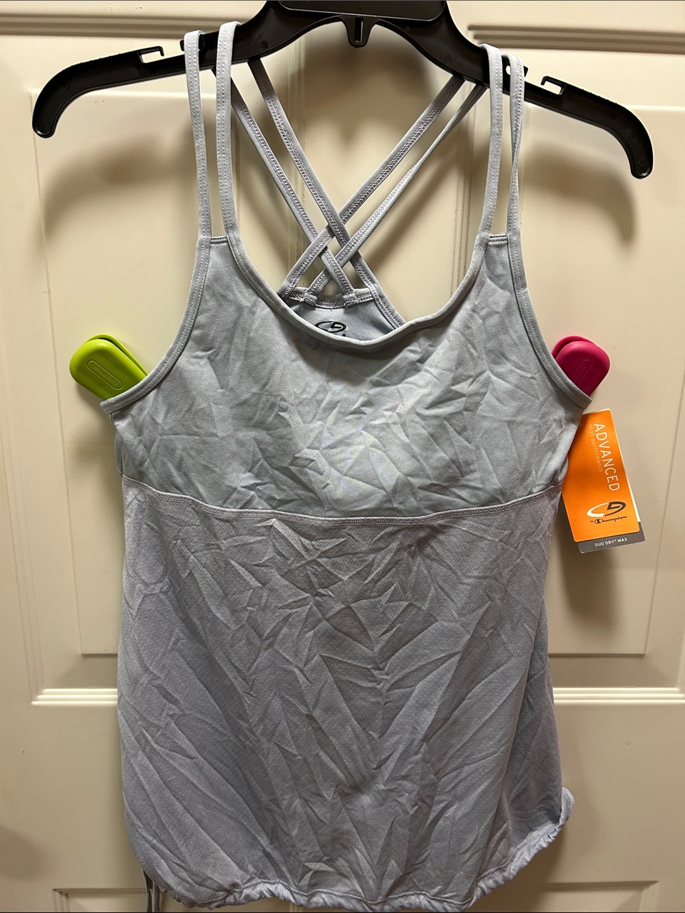C9 by Champion Light Gray Crisscross Strappy Tank Top